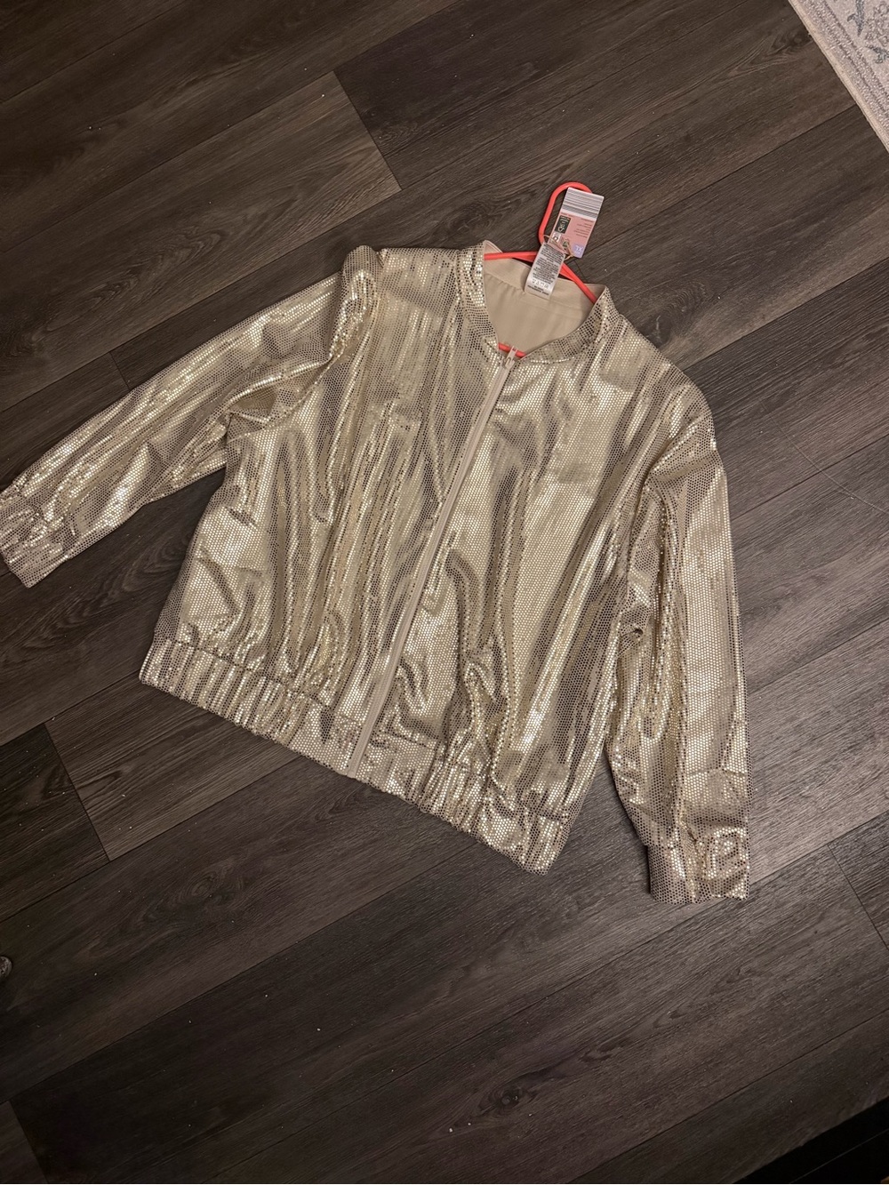 Serra Metallic Gold Bomber Jacket